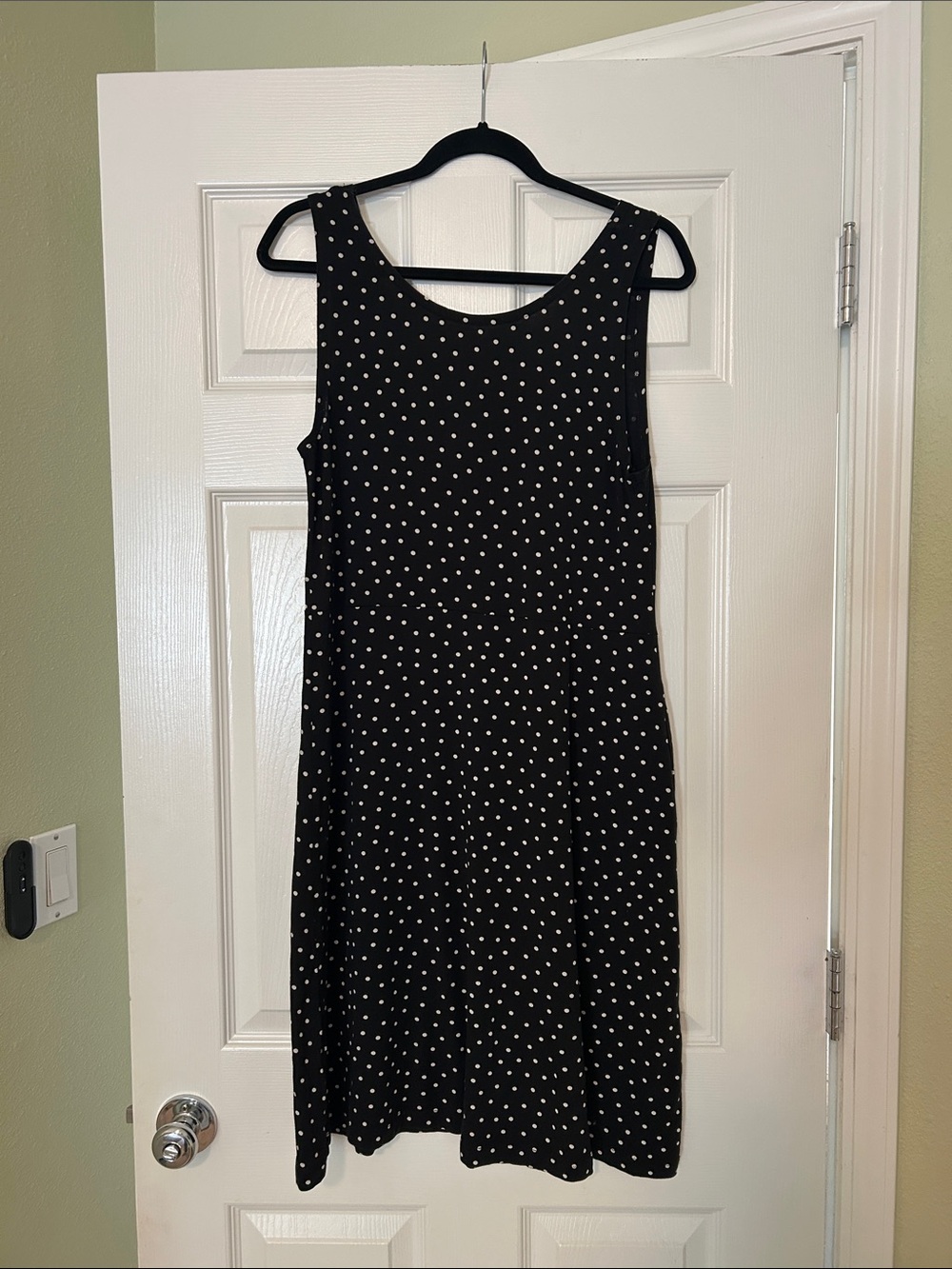 Gudrun Sjoden Black Sleeveless Dress White Polka Dot Print - Picture 7 of 8